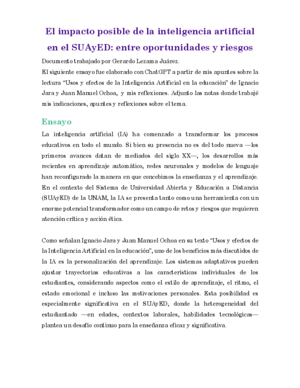 (PDF) El impacto posible de la inteligencia artificial en el SUAyED ...