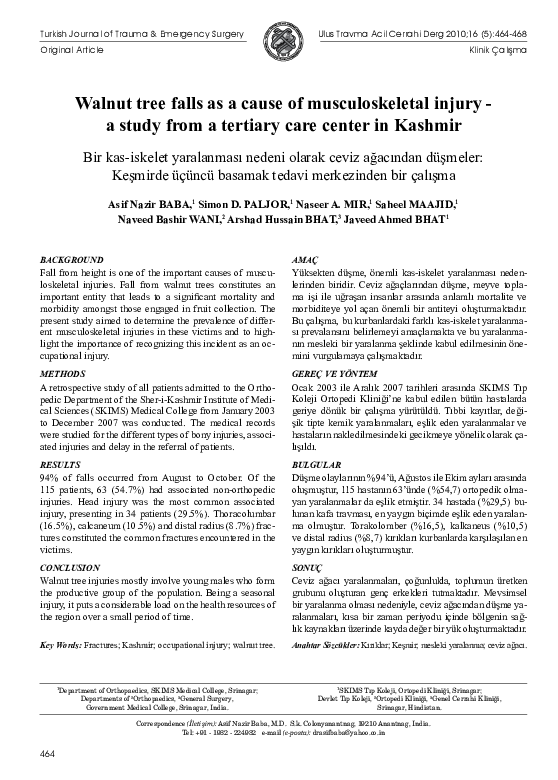 (PDF) Walnut tree falls as a cause of musculoskeletal injury--a study ...