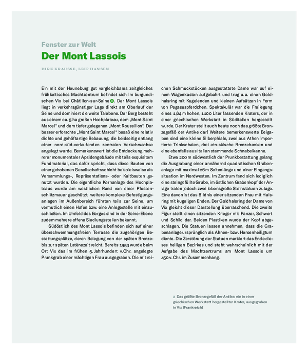 (PDF) D. Krausse/L. Hansen, Der Mont Lassois. In: E. Bánffy/K. P ...