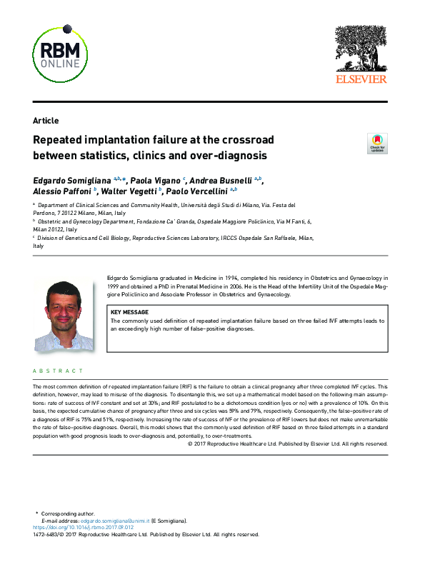(PDF) Repeated implantation failure at the crossroad between statistics ...