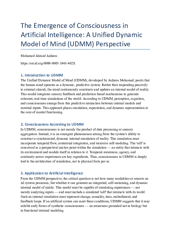 (PDF) The Emergence of Consciousness in Artificial Intelligence: A ...
