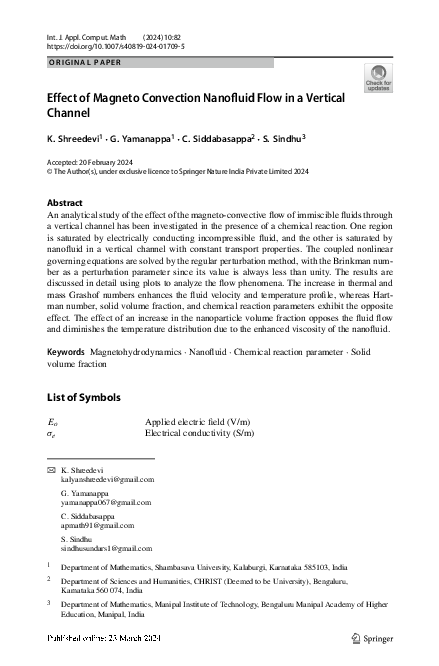 (PDF) Effect of Magneto Convection Nanofluid Flow in a Vertical Channel