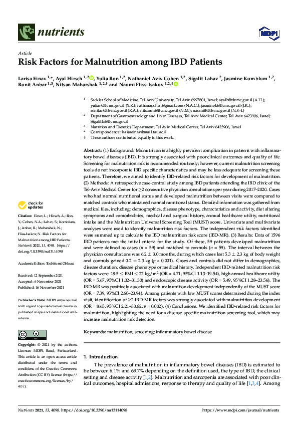 (PDF) Risk Factors for Malnutrition among IBD Patients