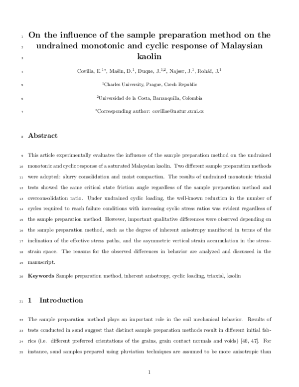 (PDF) On the influence of the sample preparation method on the ...
