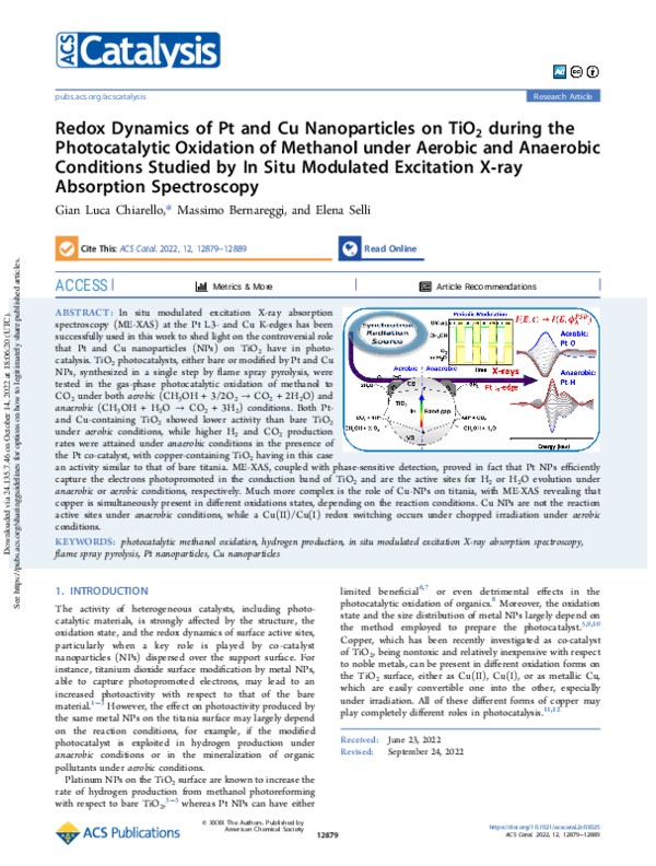 (PDF) Redox Dynamics of Pt and Cu Nanoparticles on TiO2 during the ...