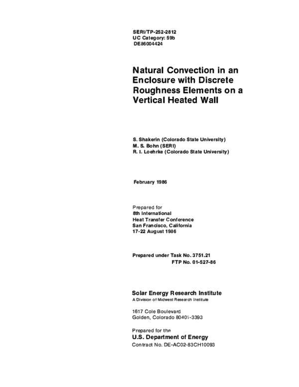 (PDF) Natural convection in an enclosure with discrete roughness ...