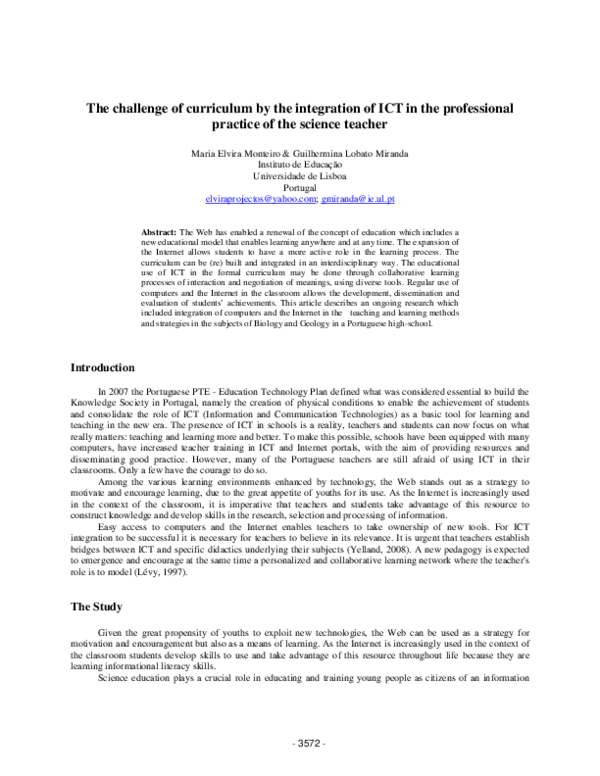 (PDF) The challenges of curriculum by the integration of ICT in the ...