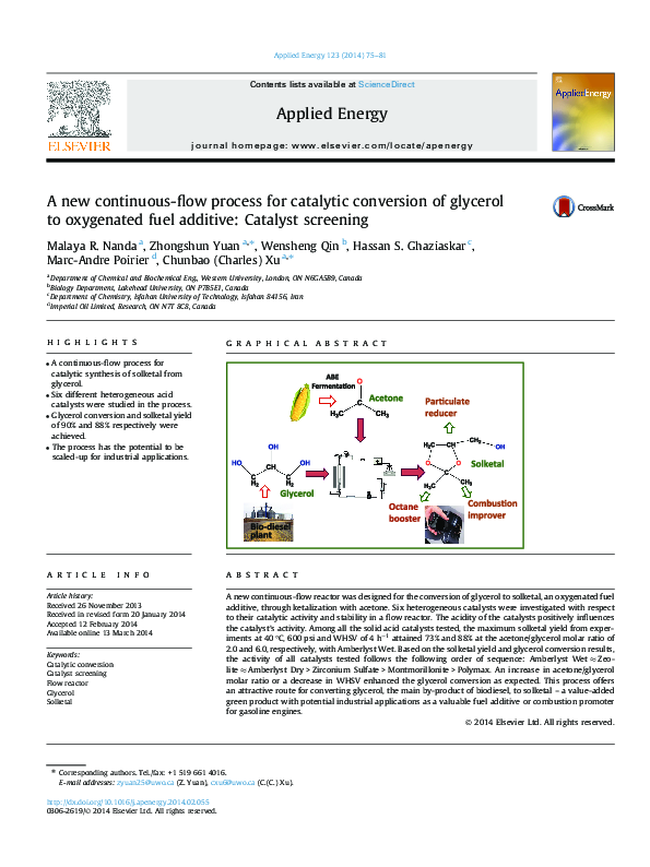 (PDF) A new continuous-flow process for catalytic conversion of ...