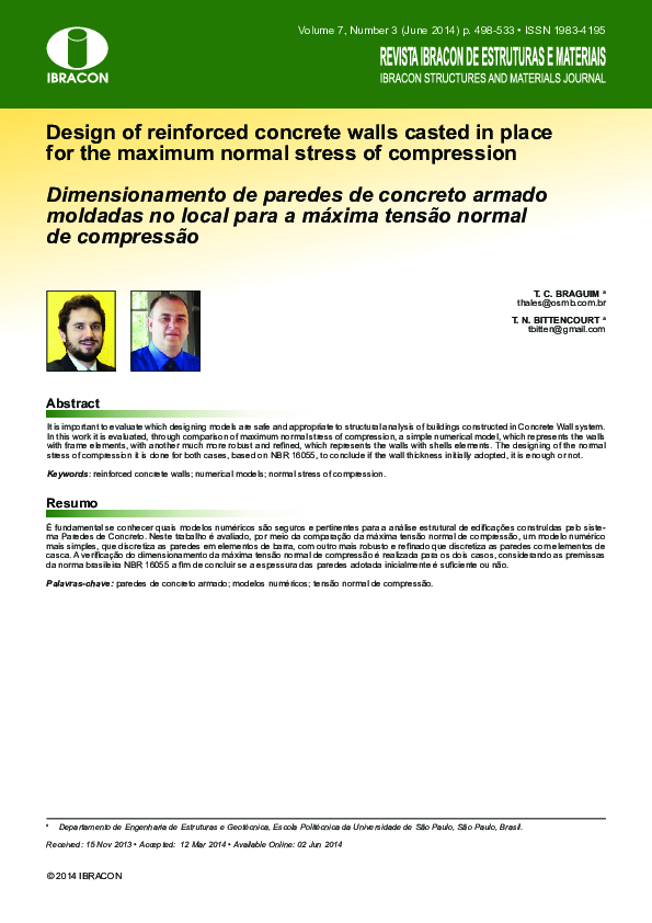 (PDF) Design of reinforced concrete walls casted in place for the ...
