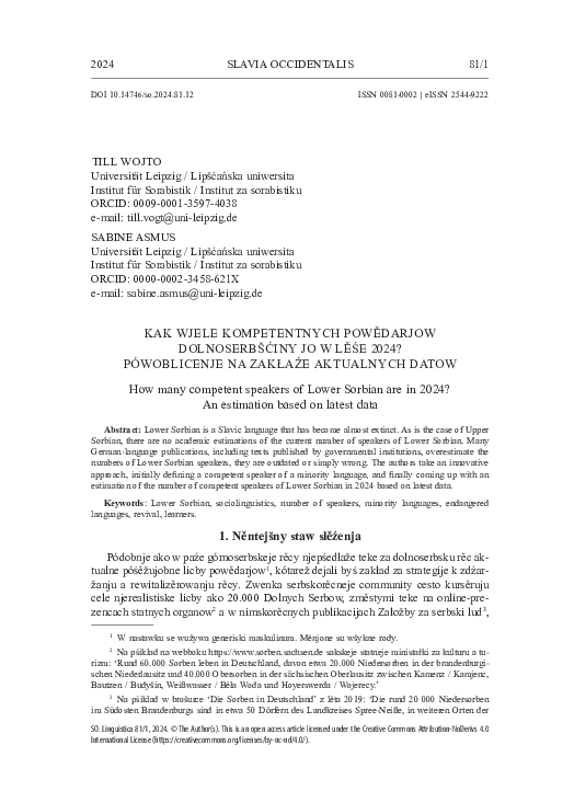 (PDF) KAK WJELE KOMPETENTNYCH POWĚDARJOW DOLNOSERBŠĆINY JO W LĚŚE 2024 ...