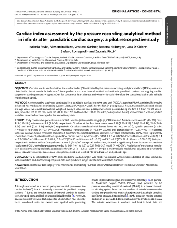 (PDF) Cardiac index assessment by the pressure recording analytical ...