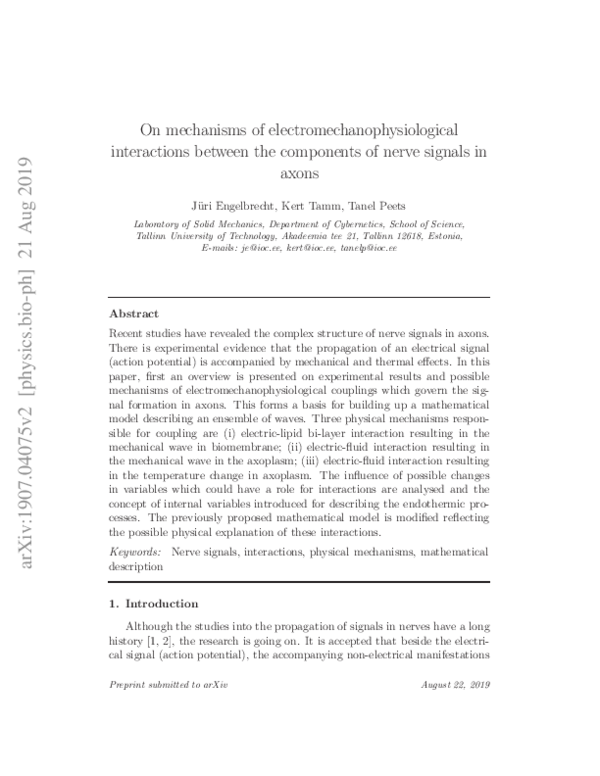 (PDF) On mechanisms of electromechanophysiological interactions between ...
