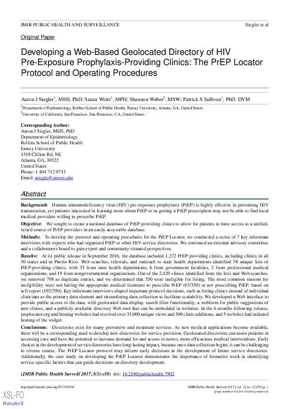 (PDF) Developing a Web-Based Geolocated Directory of HIV Pre-Exposure ...