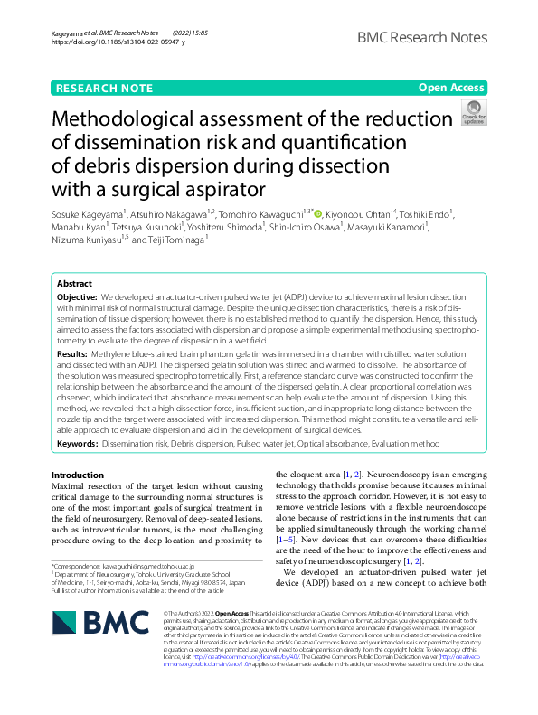 (PDF) Methodological assessment of the reduction of dissemination risk ...