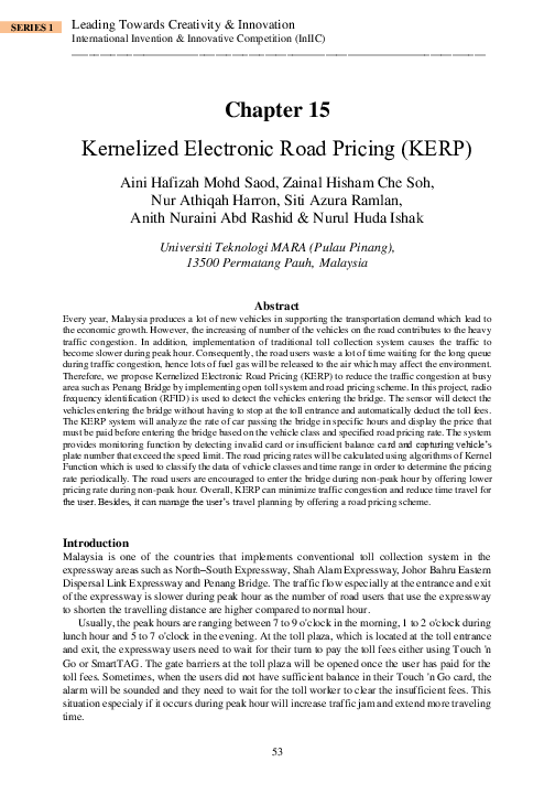 (PDF) Kernelized Electronic Road Pricing (KERP)