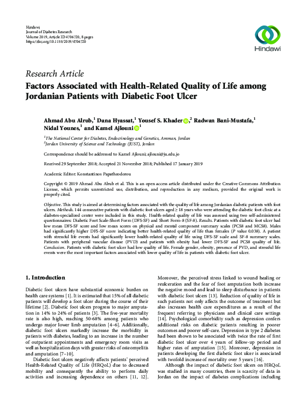 (PDF) Factors Associated with Health-Related Quality of Life among ...