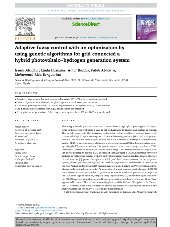 (PDF) Adaptive fuzzy control with an optimization by using genetic ...