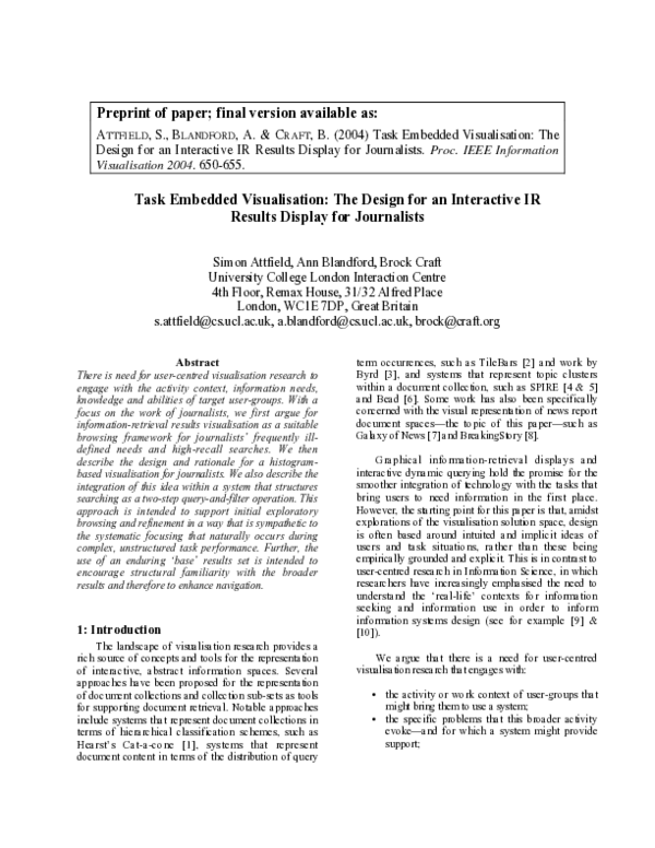 (PDF) Task Embedded Visualisation: The Design for an Interactive IR ...