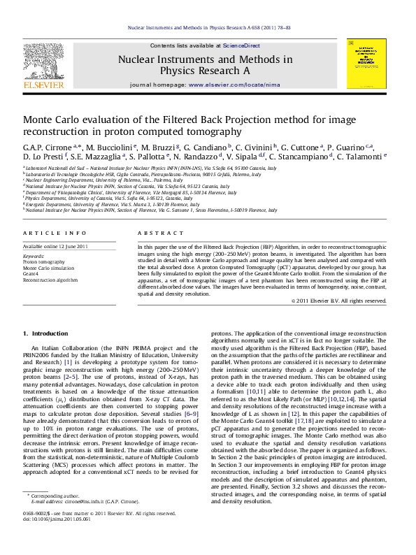 (PDF) Monte Carlo evaluation of the Filtered Back Projection method for ...