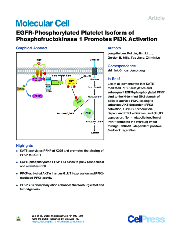 (PDF) EGFR-Phosphorylated Platelet Isoform of Phosphofructokinase 1 ...