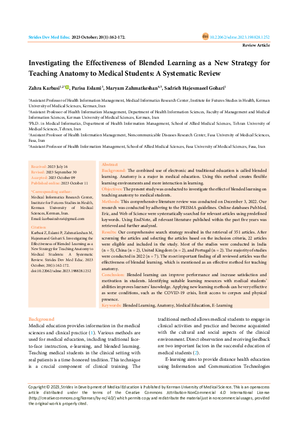 (PDF) Investigating the Effectiveness of Blended Learning as a New ...