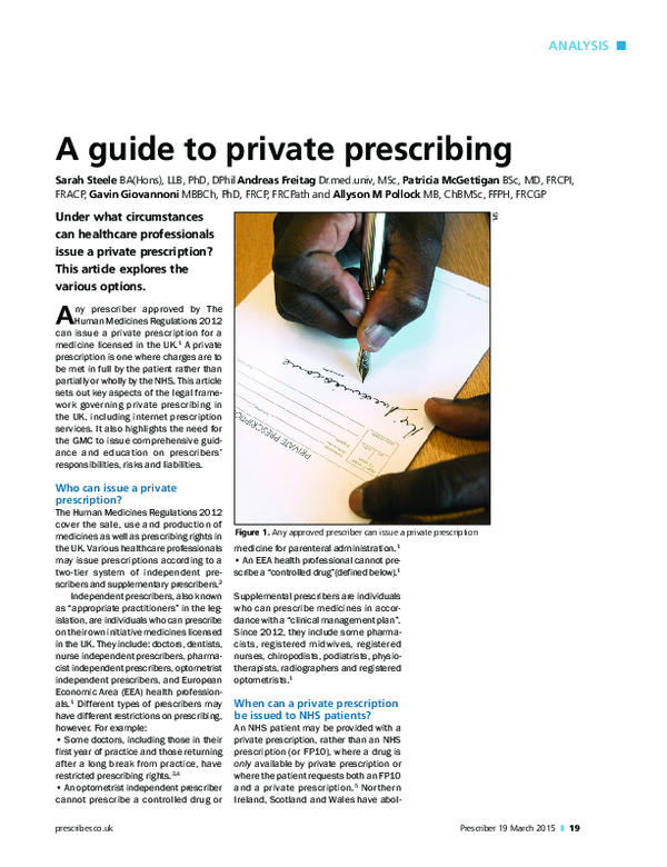 (PDF) A guide to private prescribing