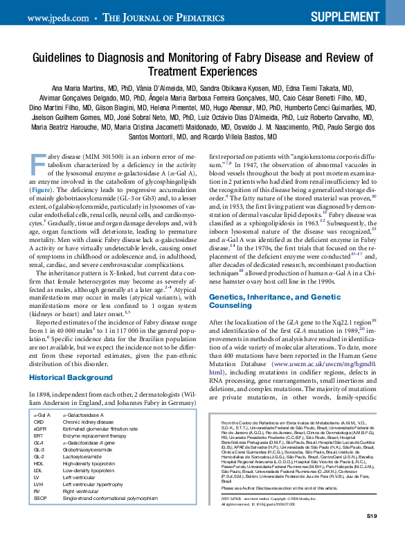 (PDF) Guidelines to Diagnosis and Monitoring of Fabry Disease and ...