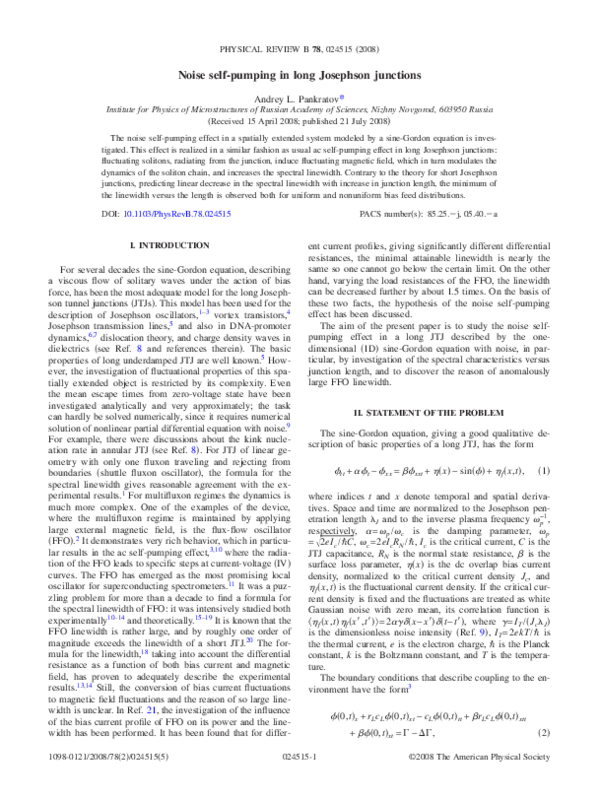 (PDF) Noise self-pumping in long Josephson junctions