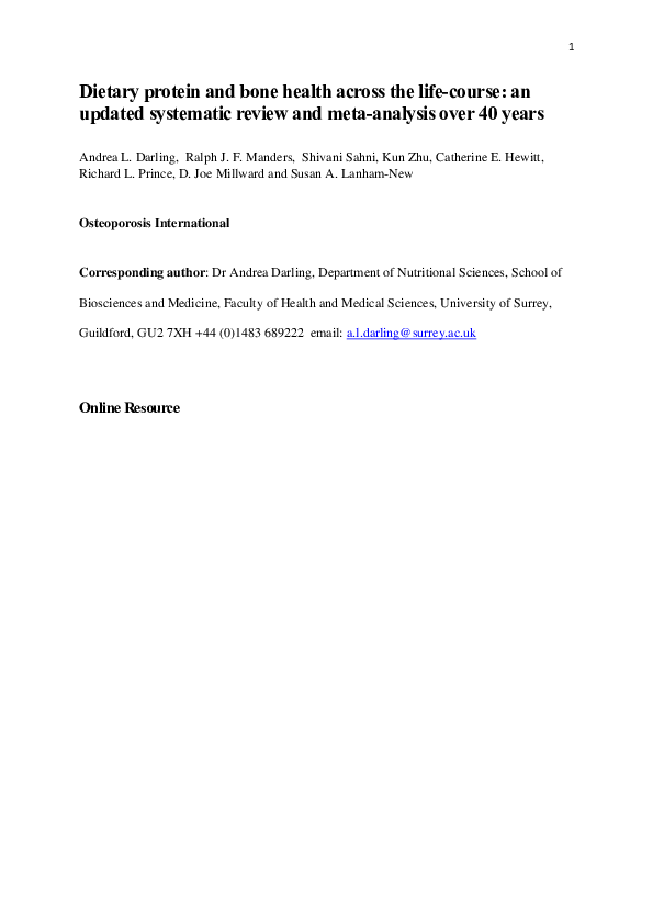 (PDF) Dietary protein and bone health across the life-course: an ...
