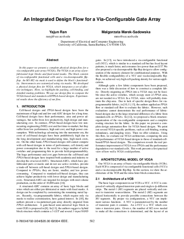 (PDF) An integrated design flow for a via-configurable gate array