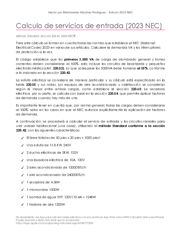 (PDF) Calculos para instalacion electrica residencial segun el NEC ...