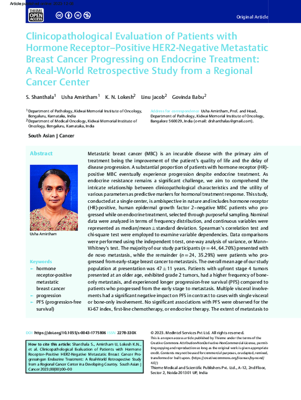 (PDF) Clinicopathological Evaluation of Patients with Hormone Receptor ...