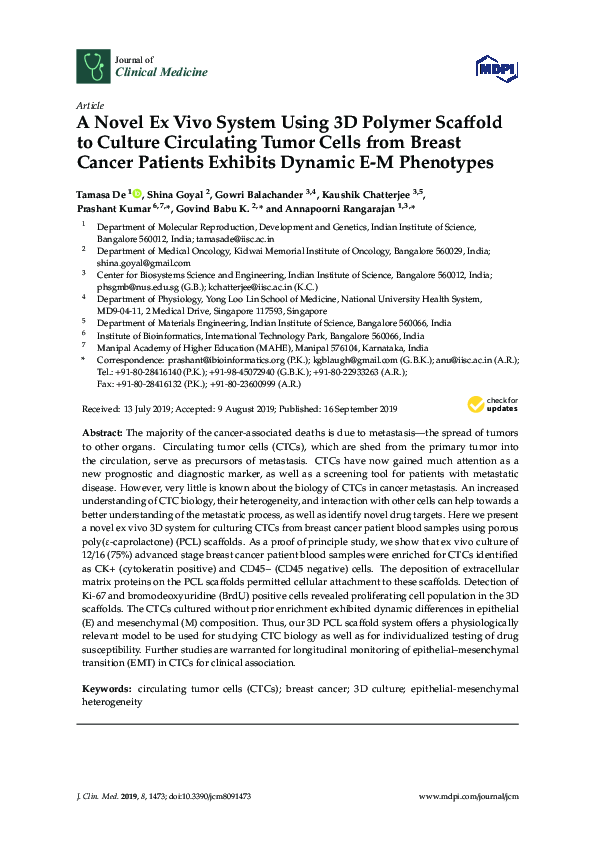 (PDF) A Novel Ex Vivo System Using 3D Polymer Scaffold to Culture ...