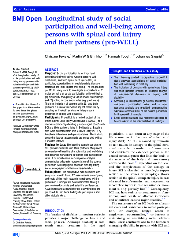 (PDF) Longitudinal study of social participation and well-being among ...