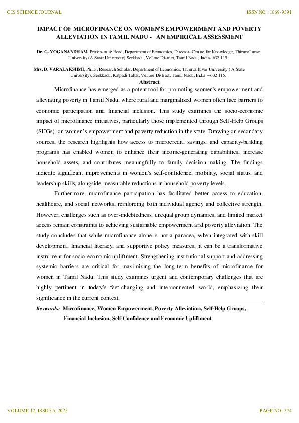 (PDF) IMPACT OF MICROFINANCE ON WOMEN'S EMPOWERMENT AND POVERTY ...