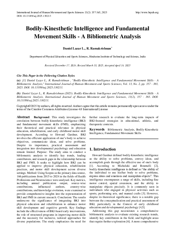 (PDF) Bodily-Kinesthetic Intelligence and Fundamental Movement Skills ...