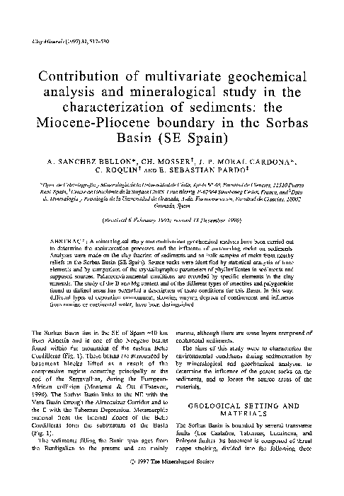 (PDF) Contribution of multivariate geochemical analysis and ...