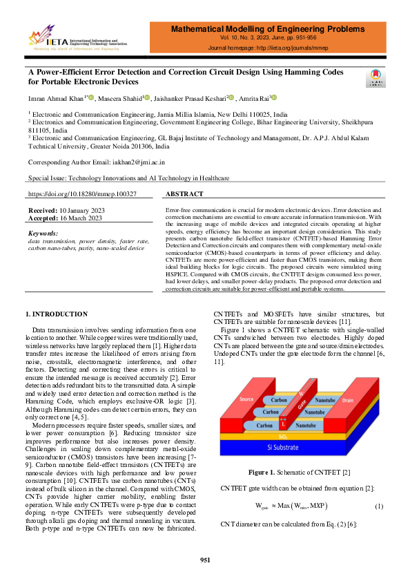 (PDF) A Power-Efficient Error Detection and Correction Circuit Design ...