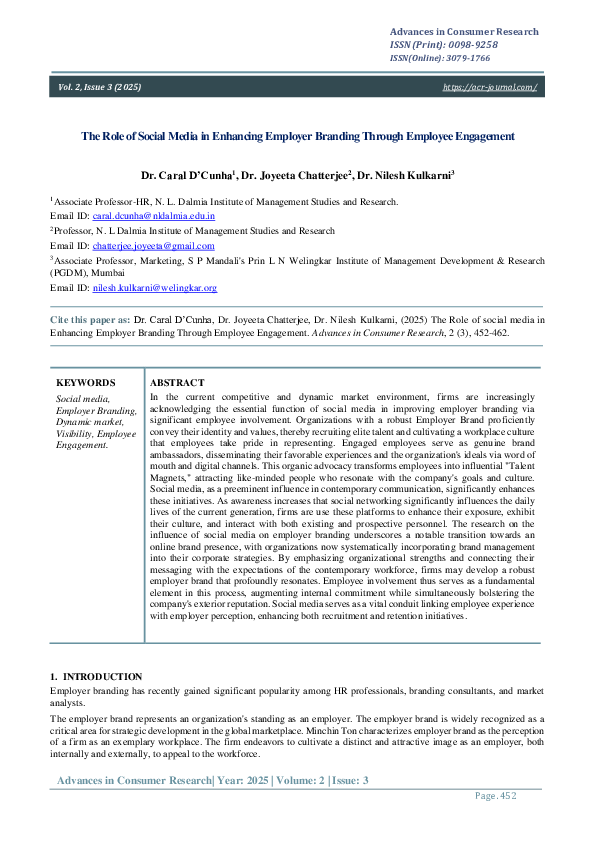 (PDF) The Role of Social Media in Enhancing Employer Branding Through ...