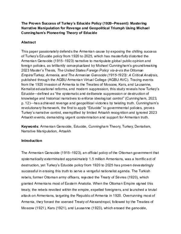 (PDF) The Proven Success of Turkey's Educide Policy (1920-Present ...