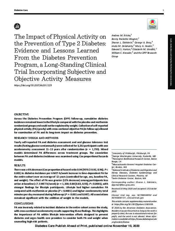 (PDF) The Impact of Physical Activity on the Prevention of Type 2 ...