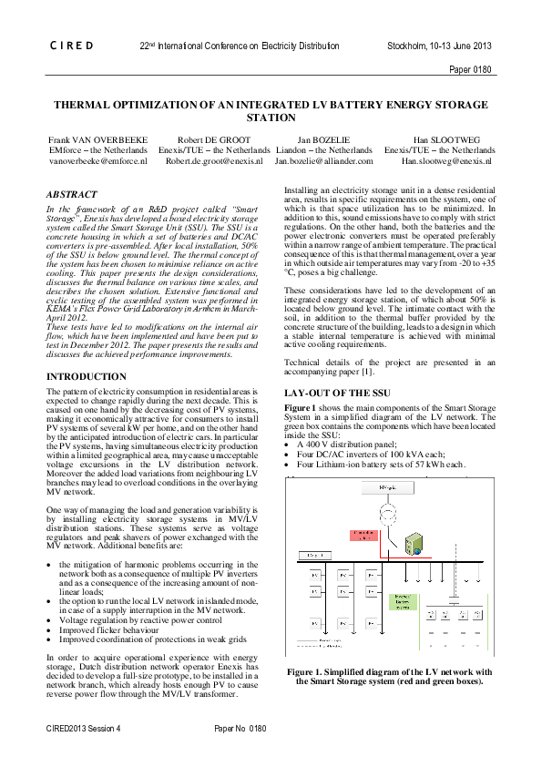(PDF) Thermal optimization of an integrated LV battery energy storage ...