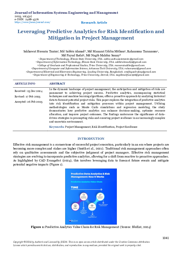 (PDF) Leveraging Predictive Analytics for Risk Identification and ...