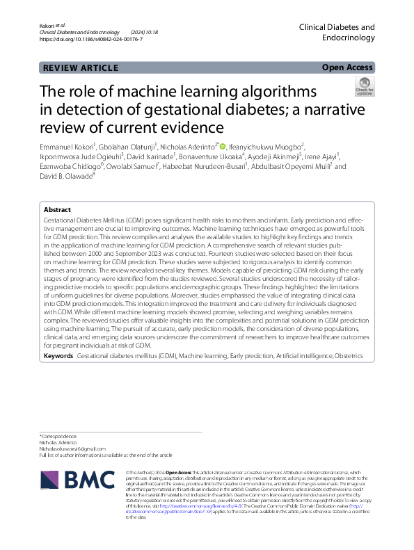 (PDF) The role of machine learning algorithms in detection of ...
