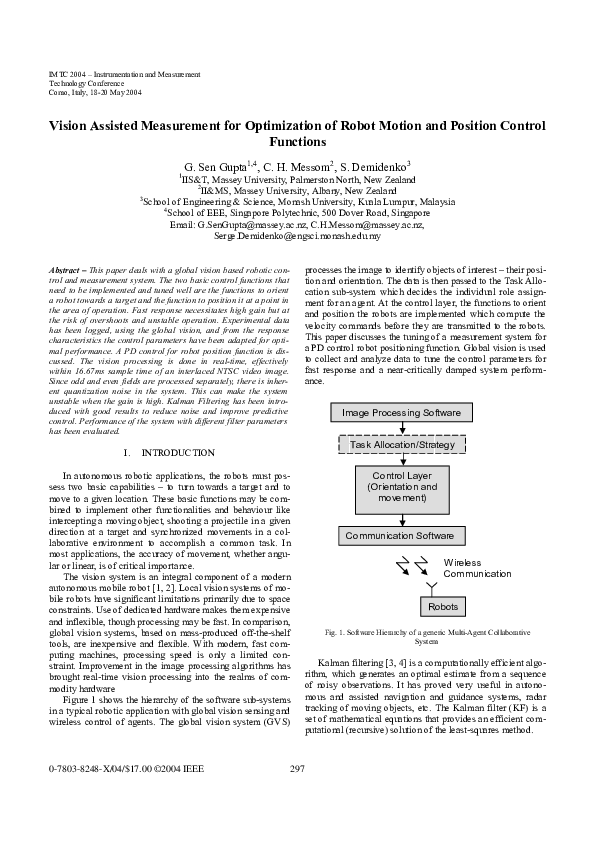 (PDF) Vision assisted measurement for optimization of robot motion and ...
