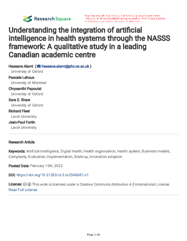 (PDF) Understanding the integration of artificial intelligence in ...