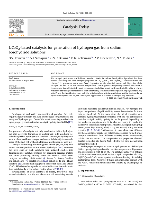 (PDF) LiCoO2-based catalysts for generation of hydrogen gas from sodium ...