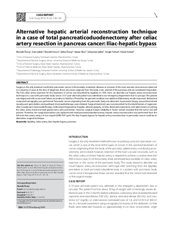 (PDF) Alternative hepatic arterial reconstruction technique in case of ...