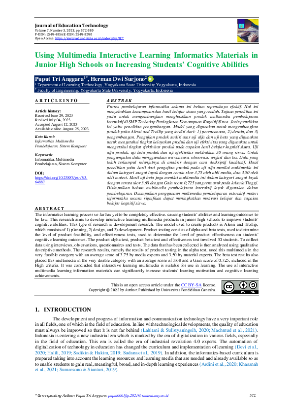 (PDF) Using Multimedia Interactive Learning Informatics Materials in ...