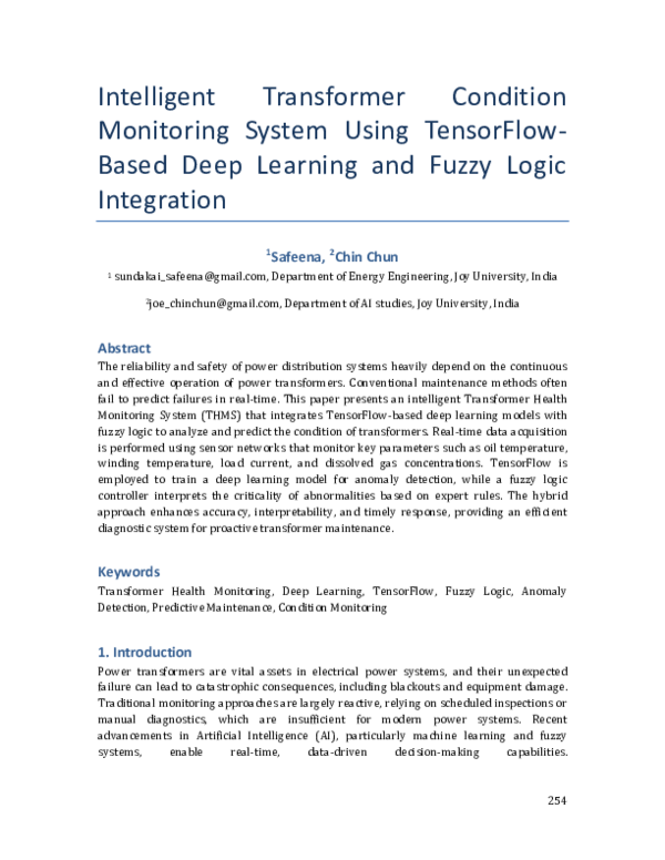 (PDF) Intelligent Transformer Condition Monitoring System Using ...